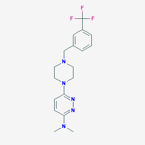 molecular formula C18H22F3N5 B12257553 N,N-dimethyl-6-(4-{[3-(trifluoromethyl)phenyl]methyl}piperazin-1-yl)pyridazin-3-amine 