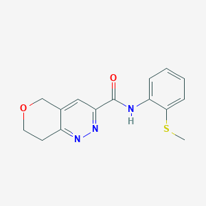 molecular formula C15H15N3O2S B12257582 N-[2-(methylsulfanyl)phenyl]-5H,7H,8H-pyrano[4,3-c]pyridazine-3-carboxamide 