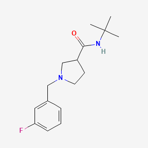 molecular formula C16H23FN2O B12257587 N-tert-butyl-1-[(3-fluorophenyl)methyl]pyrrolidine-3-carboxamide 