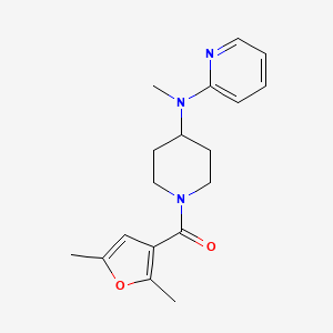 molecular formula C18H23N3O2 B12257630 N-[1-(2,5-dimethylfuran-3-carbonyl)piperidin-4-yl]-N-methylpyridin-2-amine 
