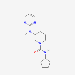 molecular formula C17H27N5O B12257649 N-cyclopentyl-3-[methyl(5-methylpyrimidin-2-yl)amino]piperidine-1-carboxamide 