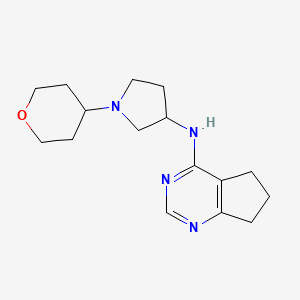 molecular formula C16H24N4O B12257704 N-{5H,6H,7H-cyclopenta[d]pyrimidin-4-yl}-1-(oxan-4-yl)pyrrolidin-3-amine 