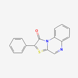 molecular formula C16H10N2OS B12257706 2-Phenyl[1,3]thiazolo[3,2-a]quinoxalin-10-ium-1-olate 