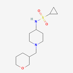 molecular formula C14H26N2O3S B12257857 N-{1-[(oxan-3-yl)methyl]piperidin-4-yl}cyclopropanesulfonamide 
