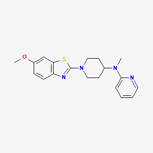 molecular formula C19H22N4OS B12257924 N-[1-(6-methoxy-1,3-benzothiazol-2-yl)piperidin-4-yl]-N-methylpyridin-2-amine 