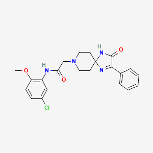 molecular formula C22H23ClN4O3 B12257936 N-(5-chloro-2-methoxyphenyl)-2-{3-oxo-2-phenyl-1,4,8-triazaspiro[4.5]dec-1-en-8-yl}acetamide 