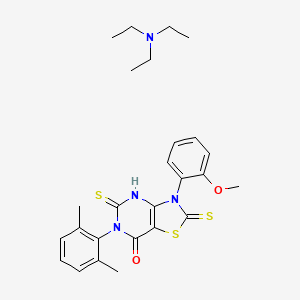 molecular formula C26H32N4O2S3 B12257992 N,N-diethylethanamine;6-(2,6-dimethylphenyl)-3-(2-methoxyphenyl)-2,5-bis(sulfanylidene)-4H-[1,3]thiazolo[4,5-d]pyrimidin-7-one 
