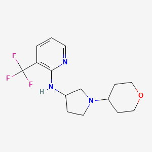 molecular formula C15H20F3N3O B12258059 N-[1-(oxan-4-yl)pyrrolidin-3-yl]-3-(trifluoromethyl)pyridin-2-amine 