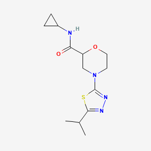 molecular formula C13H20N4O2S B12258138 N-cyclopropyl-4-[5-(propan-2-yl)-1,3,4-thiadiazol-2-yl]morpholine-2-carboxamide 