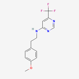 molecular formula C14H14F3N3O B12258188 N-[2-(4-methoxyphenyl)ethyl]-6-(trifluoromethyl)pyrimidin-4-amine 