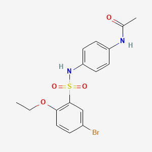 molecular formula C16H17BrN2O4S B12258212 N-(4-{[(5-bromo-2-ethoxyphenyl)sulfonyl]amino}phenyl)acetamide 