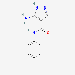 molecular formula C11H12N4O B12258271 3-amino-N-(4-methylphenyl)-1H-pyrazole-4-carboxamide 