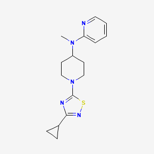 molecular formula C16H21N5S B12258280 N-[1-(3-cyclopropyl-1,2,4-thiadiazol-5-yl)piperidin-4-yl]-N-methylpyridin-2-amine 