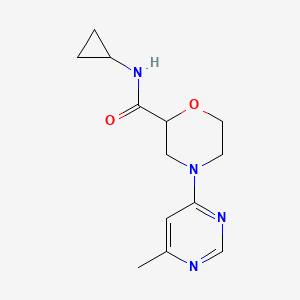 molecular formula C13H18N4O2 B12258284 N-cyclopropyl-4-(6-methylpyrimidin-4-yl)morpholine-2-carboxamide 