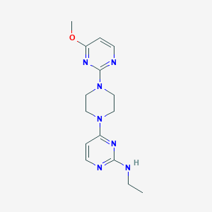 molecular formula C15H21N7O B12258297 N-ethyl-4-[4-(4-methoxypyrimidin-2-yl)piperazin-1-yl]pyrimidin-2-amine 