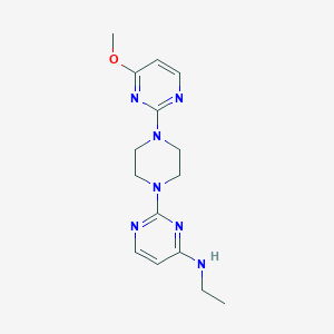 molecular formula C15H21N7O B12258315 N-ethyl-2-[4-(4-methoxypyrimidin-2-yl)piperazin-1-yl]pyrimidin-4-amine 