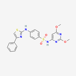 N-(2,6-dimethoxy-4-pyrimidinyl)-4-[(4-phenyl-2-thiazolyl)amino]benzenesulfonamide