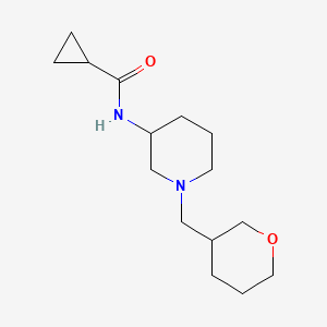 molecular formula C15H26N2O2 B12258429 N-{1-[(oxan-3-yl)methyl]piperidin-3-yl}cyclopropanecarboxamide 