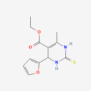 4-(2-furanyl)-6-methyl-2-sulfanylidene-3,4-dihydro-1H-pyrimidine-5-carboxylic acid ethyl ester