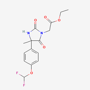 2-[4-[4-(Difluoromethoxy)phenyl]-4-methyl-2,5-dioxo-1-imidazolidinyl]acetic acid ethyl ester