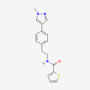 molecular formula C17H17N3OS B12258481 N-{2-[4-(1-methyl-1H-pyrazol-4-yl)phenyl]ethyl}thiophene-2-carboxamide 