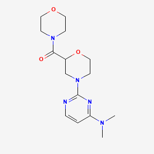 molecular formula C15H23N5O3 B12258490 N,N-dimethyl-2-[2-(morpholine-4-carbonyl)morpholin-4-yl]pyrimidin-4-amine 