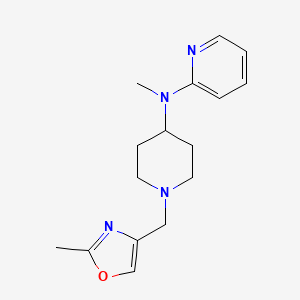 molecular formula C16H22N4O B12258521 N-methyl-N-{1-[(2-methyl-1,3-oxazol-4-yl)methyl]piperidin-4-yl}pyridin-2-amine 