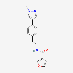 molecular formula C17H17N3O2 B12258545 N-{2-[4-(1-methyl-1H-pyrazol-4-yl)phenyl]ethyl}furan-3-carboxamide 