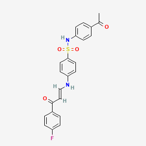 molecular formula C23H19FN2O4S B1225858 N-(4-Acetyl-phenyl)-4-[(E)-3-(4-fluoro-phenyl)-3-oxo-propenylamino]-benzenesulfonamide 