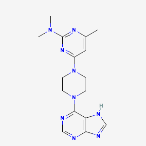 molecular formula C16H21N9 B12258606 N,N,4-trimethyl-6-[4-(9H-purin-6-yl)piperazin-1-yl]pyrimidin-2-amine 