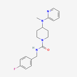 molecular formula C19H23FN4O B12258614 N-[(4-fluorophenyl)methyl]-4-[methyl(pyridin-2-yl)amino]piperidine-1-carboxamide 