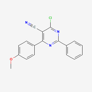 molecular formula C18H12ClN3O B1225864 4-chloro-6-(4-methoxyphenyl)-2-phenylpyrimidine-5-carbonitrile CAS No. 320418-90-4