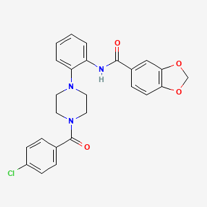N-[2-[4-[(4-chlorophenyl)-oxomethyl]-1-piperazinyl]phenyl]-1,3-benzodioxole-5-carboxamide