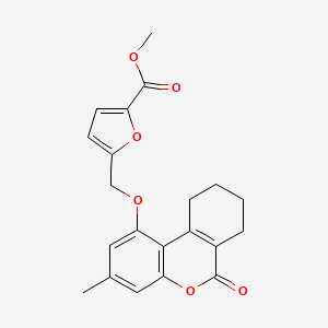 5-[(3-Methyl-6-oxo-7,8,9,10-tetrahydrobenzo[c][1]benzopyran-1-yl)oxymethyl]-2-furancarboxylic acid methyl ester