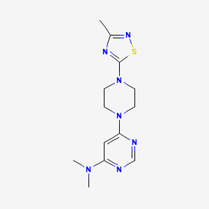 molecular formula C13H19N7S B12258694 N,N-dimethyl-6-[4-(3-methyl-1,2,4-thiadiazol-5-yl)piperazin-1-yl]pyrimidin-4-amine 
