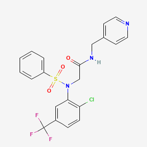 2-[N-(benzenesulfonyl)-2-chloro-5-(trifluoromethyl)anilino]-N-(pyridin-4-ylmethyl)acetamide