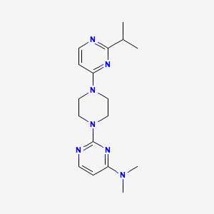 molecular formula C17H25N7 B12258710 N,N-dimethyl-2-{4-[2-(propan-2-yl)pyrimidin-4-yl]piperazin-1-yl}pyrimidin-4-amine 