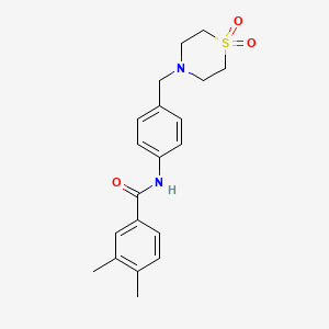 N-[4-[(1,1-dioxo-1,4-thiazinan-4-yl)methyl]phenyl]-3,4-dimethylbenzamide