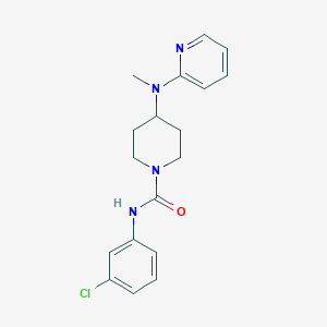 molecular formula C18H21ClN4O B12258739 N-(3-chlorophenyl)-4-[methyl(pyridin-2-yl)amino]piperidine-1-carboxamide 