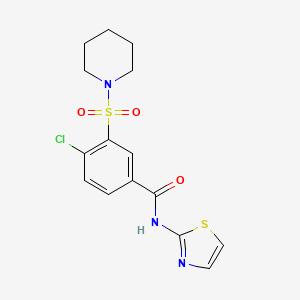 4-chloro-3-(1-piperidinylsulfonyl)-N-(2-thiazolyl)benzamide
