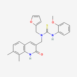 1-[(7,8-dimethyl-2-oxo-1H-quinolin-3-yl)methyl]-1-(2-furanylmethyl)-3-(2-methoxyphenyl)thiourea