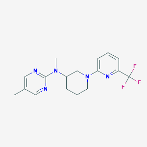 molecular formula C17H20F3N5 B12258831 N,5-dimethyl-N-{1-[6-(trifluoromethyl)pyridin-2-yl]piperidin-3-yl}pyrimidin-2-amine 