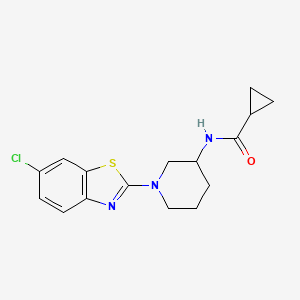 molecular formula C16H18ClN3OS B12258847 N-[1-(6-chloro-1,3-benzothiazol-2-yl)piperidin-3-yl]cyclopropanecarboxamide 