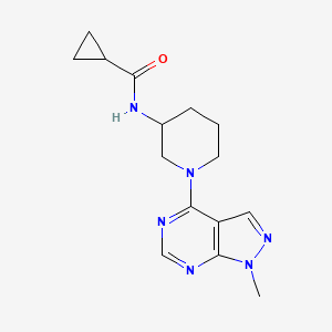 molecular formula C15H20N6O B12258877 N-(1-{1-methyl-1H-pyrazolo[3,4-d]pyrimidin-4-yl}piperidin-3-yl)cyclopropanecarboxamide 