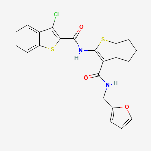 3-chloro-N-[3-[(2-furanylmethylamino)-oxomethyl]-5,6-dihydro-4H-cyclopenta[b]thiophen-2-yl]-1-benzothiophene-2-carboxamide