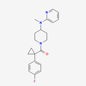molecular formula C21H24FN3O B12258911 N-{1-[1-(4-fluorophenyl)cyclopropanecarbonyl]piperidin-4-yl}-N-methylpyridin-2-amine 