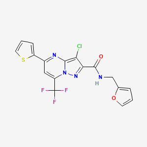 3-chloro-N-(2-furanylmethyl)-5-thiophen-2-yl-7-(trifluoromethyl)-2-pyrazolo[1,5-a]pyrimidinecarboxamide