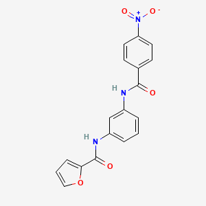 molecular formula C18H13N3O5 B1225896 N-[3-[[(4-nitrophenyl)-oxomethyl]amino]phenyl]-2-furancarboxamide 