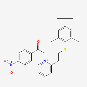 2-[2-[2-[(4-Tert-butyl-2,6-dimethylphenyl)thio]ethyl]-1-pyridin-1-iumyl]-1-(4-nitrophenyl)ethanone