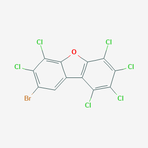 molecular formula C12HBrCl6O B012259 8-Bromo-1,2,3,4,6,7-hexachlorodibenzofuran CAS No. 107207-47-6